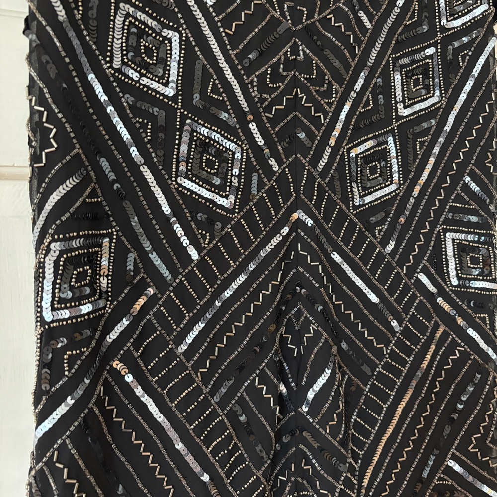 Parker Topaz Beaded Sequin Mini Dress Black Geometric Cocktail Party Size S NWT - Picture 12 of 16